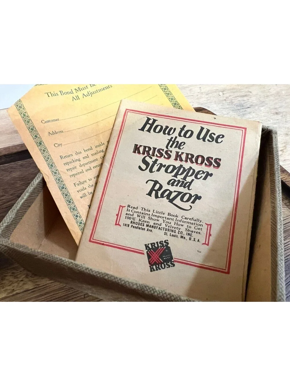 1920’s Antique Kriss Kross Stripper and Razor Kit Working and In Original